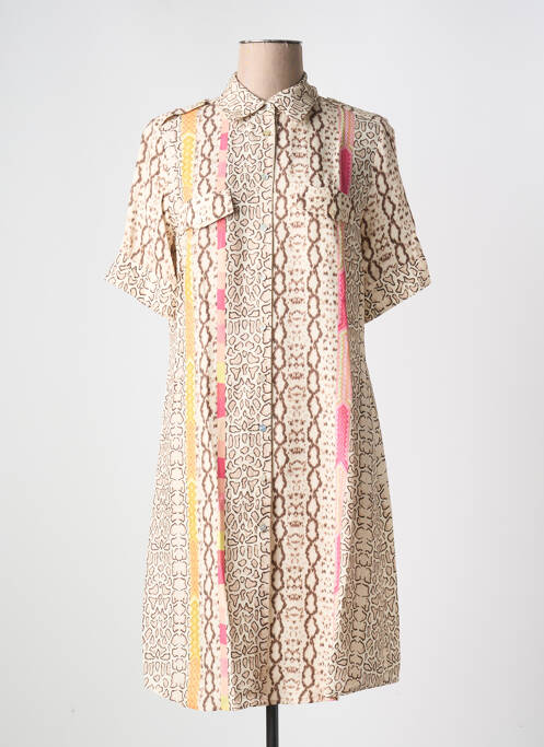 Robe mi-longue beige FUEGO WOMAN pour femme