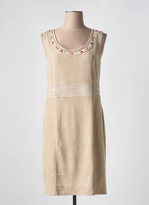 Robe mi-longue beige FUEGO WOMAN pour femme