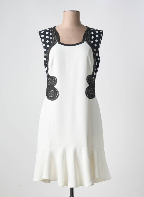 Robe mi-longue blanc LESLIE pour femme