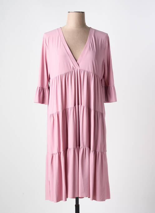 Robe mi-longue rose INDIES pour femme