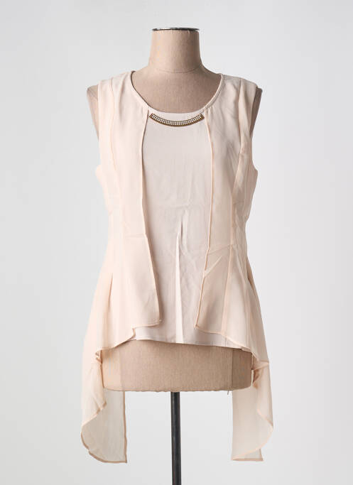 Tunique sans manche beige LESLIE pour femme