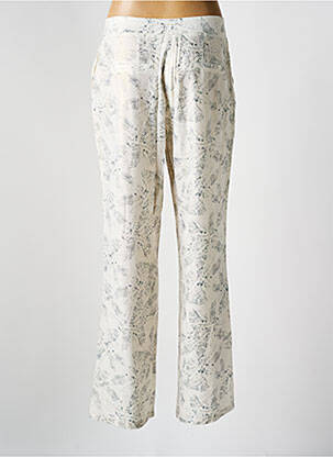 Pantalon droit fermeture zippée sous rabat avec crochet blanc EVA KAYAN femme