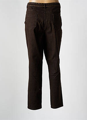 Pantalon droit fermeture zippée sous rabat boutonné marron FUEGO WOMAN femme