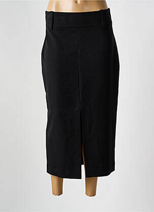 Jupe mi-longue coupe droite noir NATHALIE CHAIZE femme