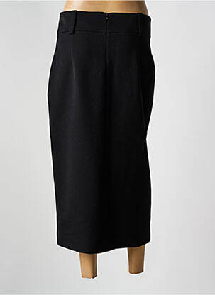 Jupe mi-longue coupe droite noir NATHALIE CHAIZE femme