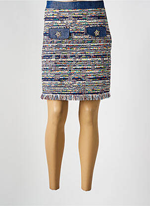 Jupe courte coupe droite bleu LESLIE femme