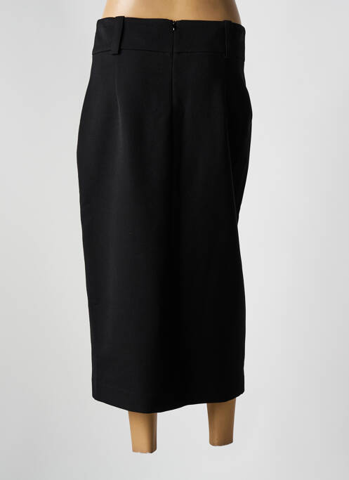 Jupe mi-longue coupe droite noir NATHALIE CHAIZE femme