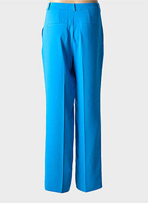 Pantalon droit tissage crêpe taille haute bleu EVA KAYAN femme