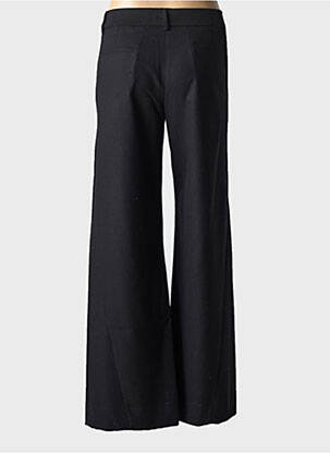 Pantalon flare fermeture zippée sous rabat avec crochet taille haute noir AQUAJEANS femme