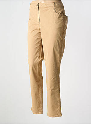 Pantalon slim tissage popeline taille normale beige ANANKE femme