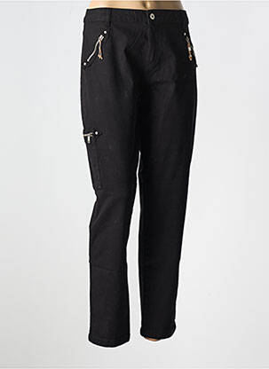 Pantalon chino tissage popeline taille normale noir EVA KAYAN femme