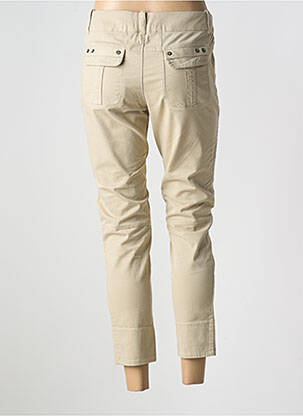Pantalon 7/8 tissage popeline taille normale beige INDIES femme