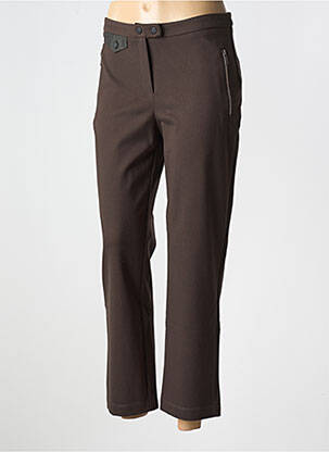 Pantalon 7/8 stretch taille normale marron EVA KAYAN femme