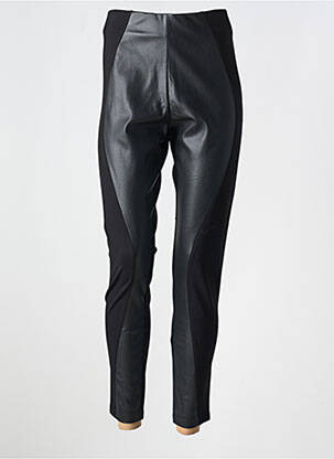 Legging tissage simili-cuir taille haute noir NATHALIE CHAIZE femme
