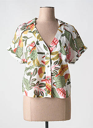 Chemisier imprimé fleurs manches courtes vert FUEGO WOMAN femme