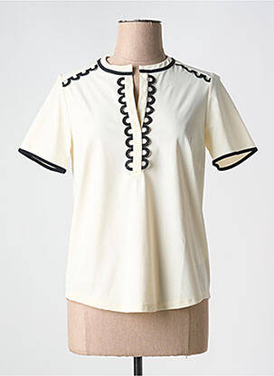 Top stretch manches courtes beige INDIES femme