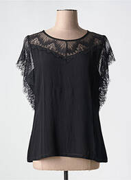 Top stretch manches courtes noir LEO & UGO femme