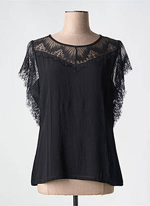 Top stretch manches courtes noir LEO & UGO femme