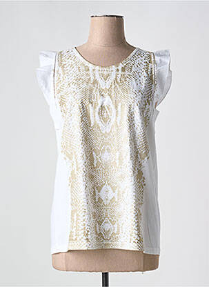 T-shirt sérigraphie manches courtes beige EVA KAYAN femme