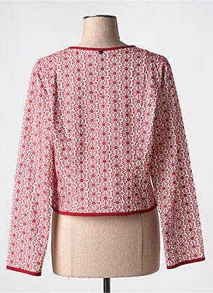 Veste chic col rond rouge NATHALIE CHAIZE femme