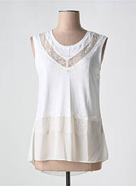 Tunique sans manche tissage crêpe blanc EVA KAYAN femme