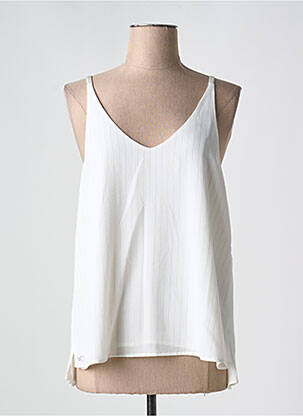 Top coupe fluide fines bretelles blanc NATHALIE CHAIZE femme