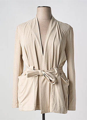 Veste casual tissage suedine beige EVA KAYAN femme