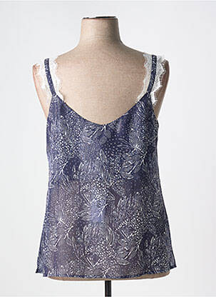 Top tissage crêpe fines bretelles bleu EVA KAYAN femme