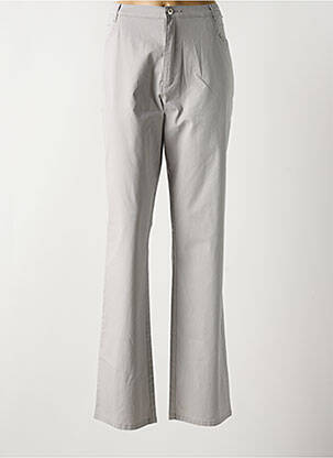 Pantalon droit tissage popeline taille normale gris CARLA SIMONI femme