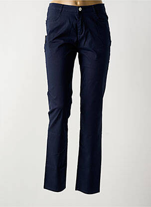 Pantalon slim tissage popeline taille normale bleu I.QUING femme