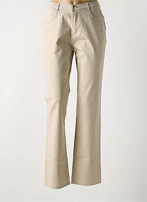 Pantalon slim tissage popeline taille normale beige I.QUING femme