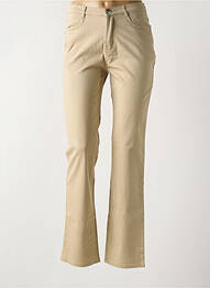 Pantalon slim tissage popeline taille normale beige I.QUING femme