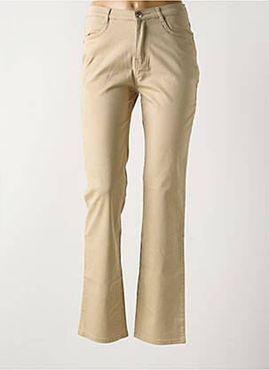Pantalon slim tissage popeline taille normale beige I.QUING femme