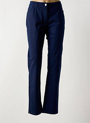 Pantalon slim tissage popeline taille normale bleu BRANDTEX femme