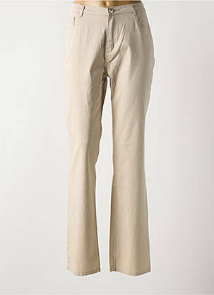Pantalon droit tissage popeline taille normale beige I.QUING femme