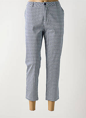 Pantalon 7/8 tissage popeline taille normale bleu SARAH JOHN femme