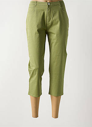Pantacourt stretch taille normale vert I.QUING femme