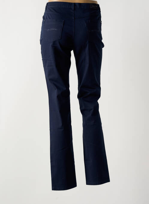 Pantalon slim tissage popeline taille normale bleu I.QUING femme