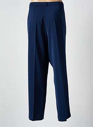 Pantalon droit fermeture zippée sous rabat boutonné bleu MODISSIMO femme