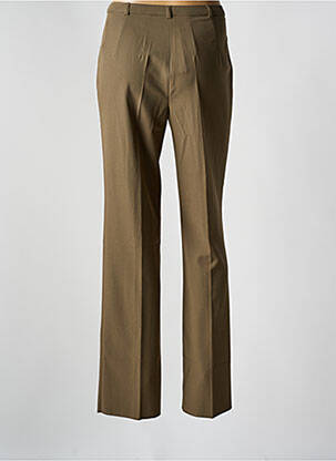 Pantalon droit fermeture zippée sous rabat boutonné vert CHRISTIAN MARRY femme