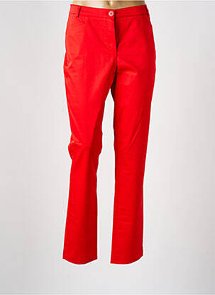Pantalon slim fermeture zippée sous rabat boutonné rouge CONCEPT  K femme