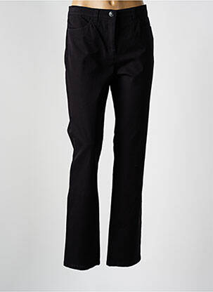 Pantalon droit fermeture zippée sous rabat boutonné noir TONI femme