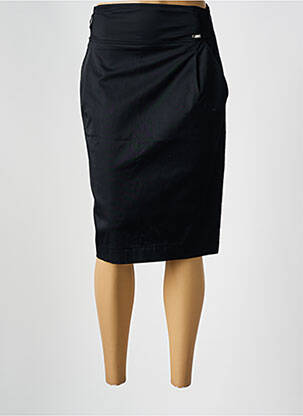 Jupe mi-longue fermeture zip latéral noir D.EXTERIOR femme