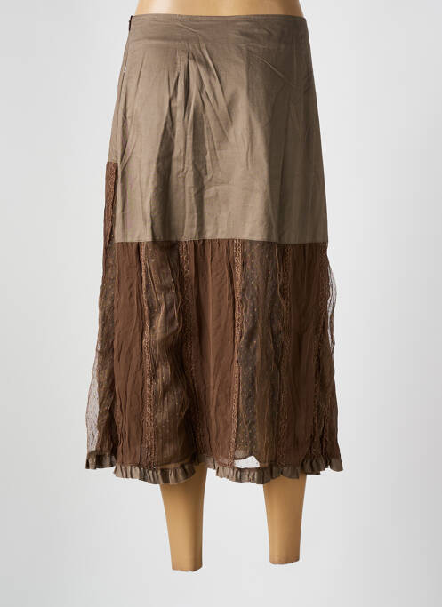 Jupe mi-longue marron EVALINKA femme