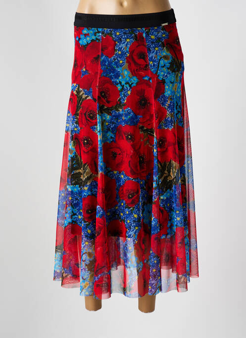 Jupe mi-longue rouge MALOKA pour femme