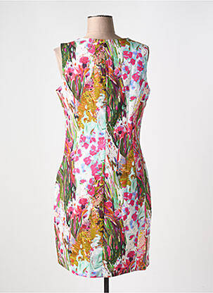 Robe mi-longue imprimé fantaisie sans manche vert MALOKA femme