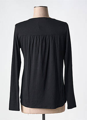Top tissage crêpe manches longues noir KATMAI femme