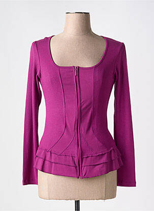 Gilet manches longues manches longues violet MALOKA femme