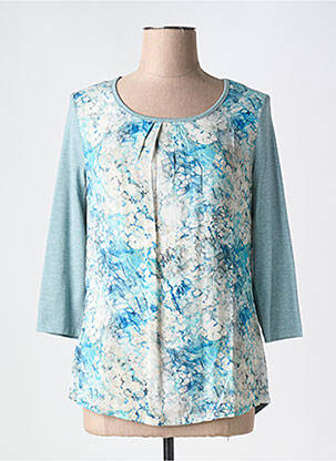 T-shirt manches 3/4 manches 3/4 bleu BARBARA LEBEK femme
