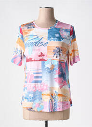T-shirt stretch manches courtes rose THOMAS RABE femme